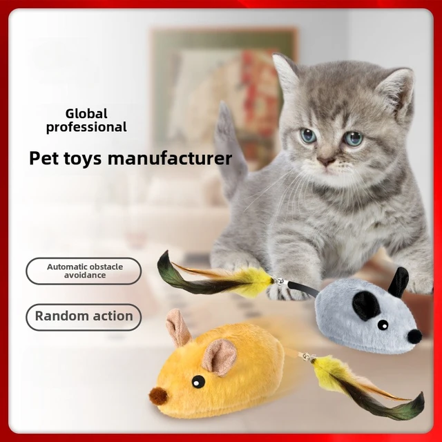Automatic Sensing Moving Mouse Interactive Cat Toys Electronic Remote Squeaky Cat Toy For Kitten USB Rechargeable Pet Plush Toy 3