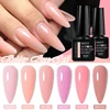MEET ACROSS 6/8/10PCS 2 In 1 Rubber Base Gel Nail Polish Jelly Pink Transparent Nail Art Gel Soak Off UV LED Varnish Manicure 3