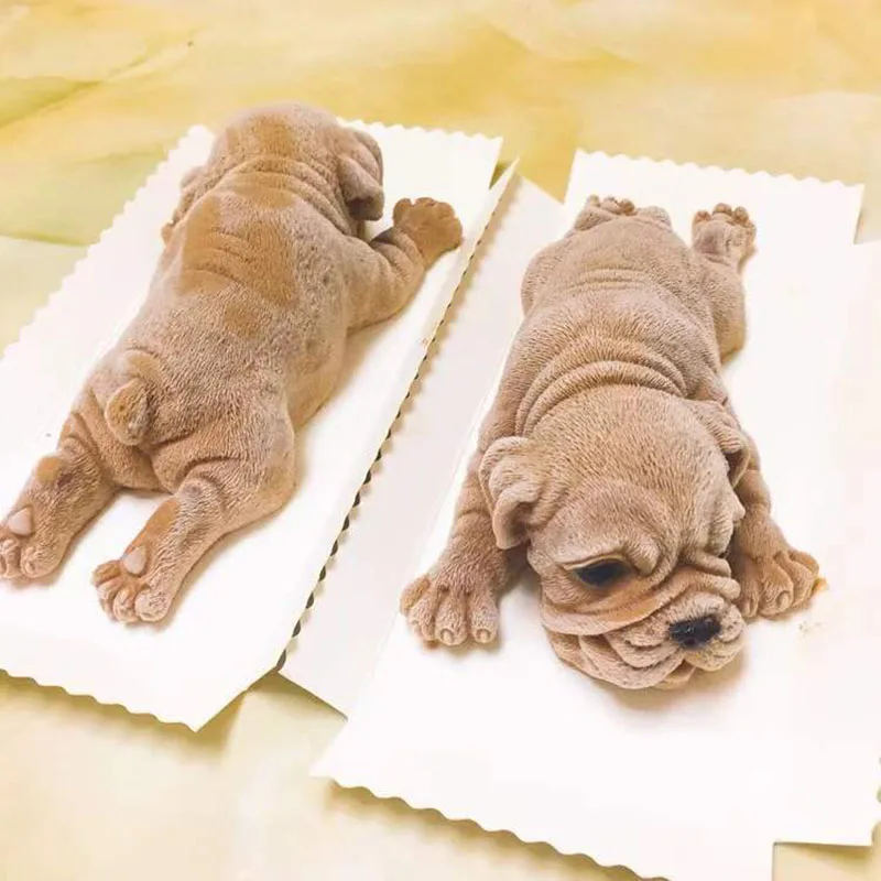 Sand Dog Ice Cream Fondant Mold Milk Chocolate Mold for Cake Decoration Cupcake Topper Candy Resin Clay Candle Soap Bath Bomb
