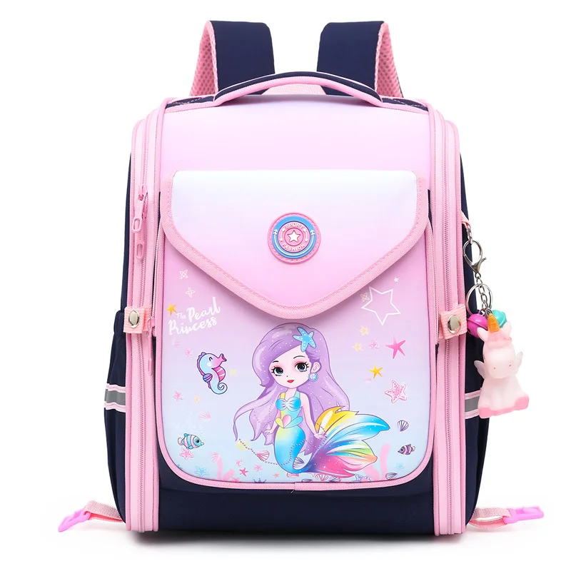 3D Orthopedic School Backpacks For Girls Cartoon Mermaid Waterproof Primary School Bags Kids Satchel Knapsack Mochila Escolar 6
