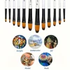 12 Pcs/set Nylon Hair Wooden Handle Watercolor Paint Brush Pen Set Learning DIY Oil Acrylic Painting Art Paint Brushes Supplies 6