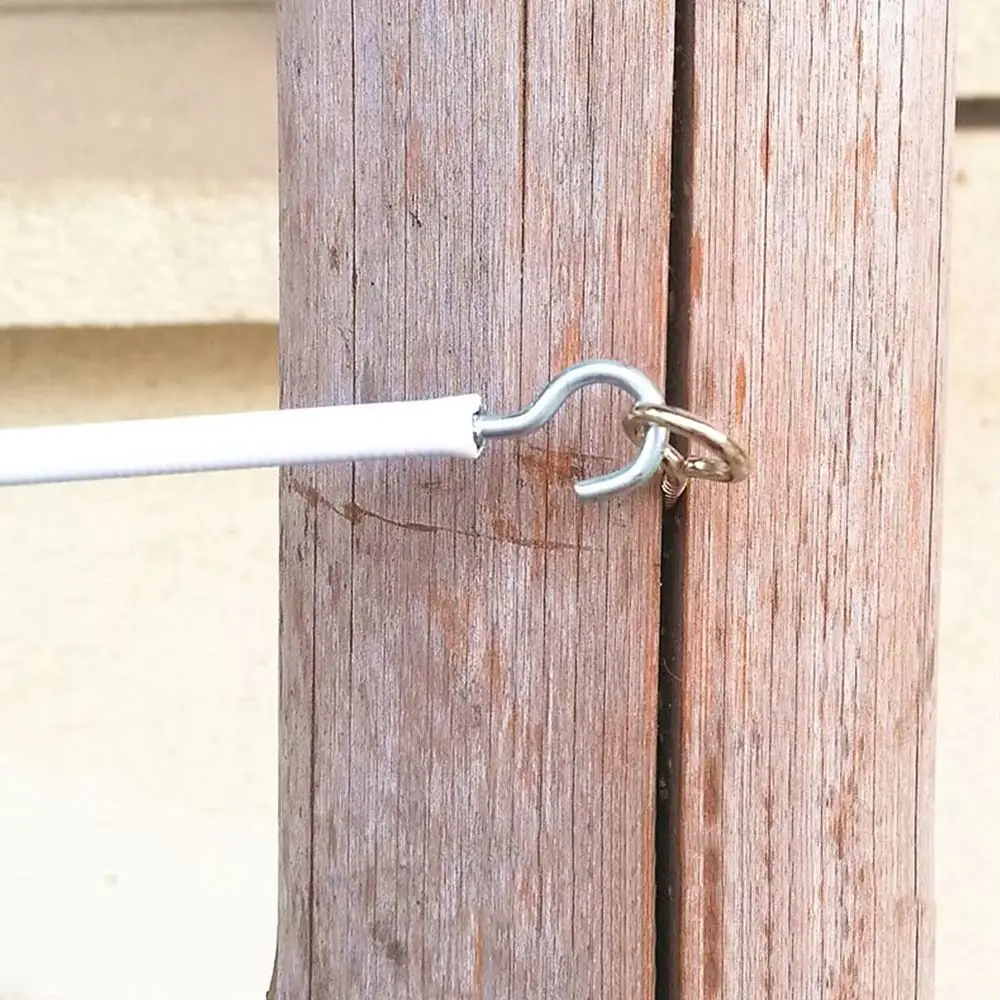 1 Satz langlebiges 2/3/4/5 Meter Vorhangfederseil aus PVC-Stahl mit HAKEN AUGEN Fensterschnur Kabelnetz Weißer Vorhangschienendraht – Detail 31