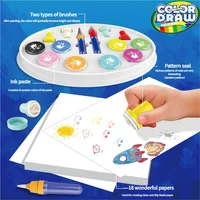 Magic Light Brush Drawing Set for Kids Mess Free LED Painting Station with Graffiti Seals and Coloring Pages Montessori Toys 3