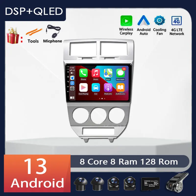 

10.1" Android 13 4G+WIFI For Dodge Calibre 2007 - 2010 Car Radios Multimedia Video Player GPS Navigation Auto Parts Bluetooth