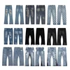 Loose Casual Men's Jeans Graffiti Spray Paint Micro Flare Street Style Patchwork Long Trousers Hip Hop Fashion 1