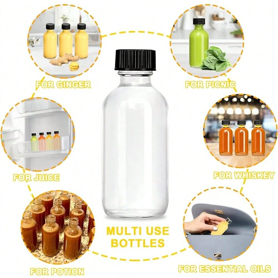 FOGAWA 48Pcs Mini Bottigliette in Vetro con Tappo Sughero Legno Mini Bottiglie 20ml di Vetro per
