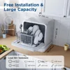 Portable Countertop Dishwasher, 7L Detachable Water Tank, 6 Programs,No Hookup Needed, 192℉ HI-Temp Hygiene, Hybrid Drying 3