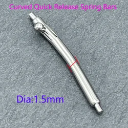 Curved Quick Release Spring Bars for Watch Bands, Diameters 1.5/1.8mm, Lengths 16 - 26mm (Dia 1.5mm)
