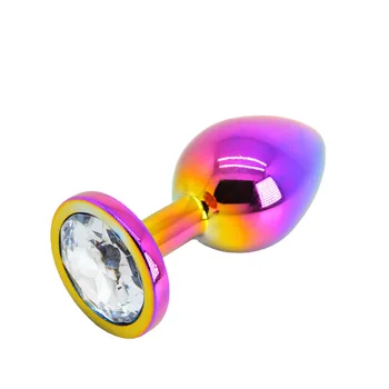 Mini Sexy Anal Plug Jelly Color Metal Butt Plug Anal Dilator for Men Women Couple Flirting Masturbation Sex Toys Adult Products 5