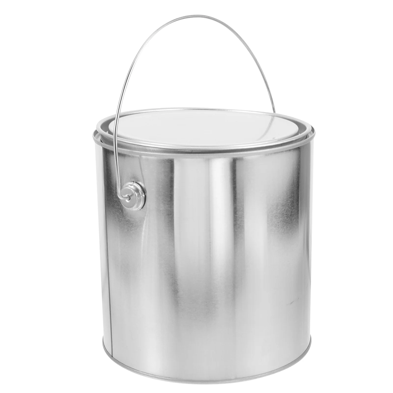 3L Heavy Duty Empty Paint Bucket With Lid Handle Portable Storage Can Tin Container For Projects Round Iron Drum Painting
