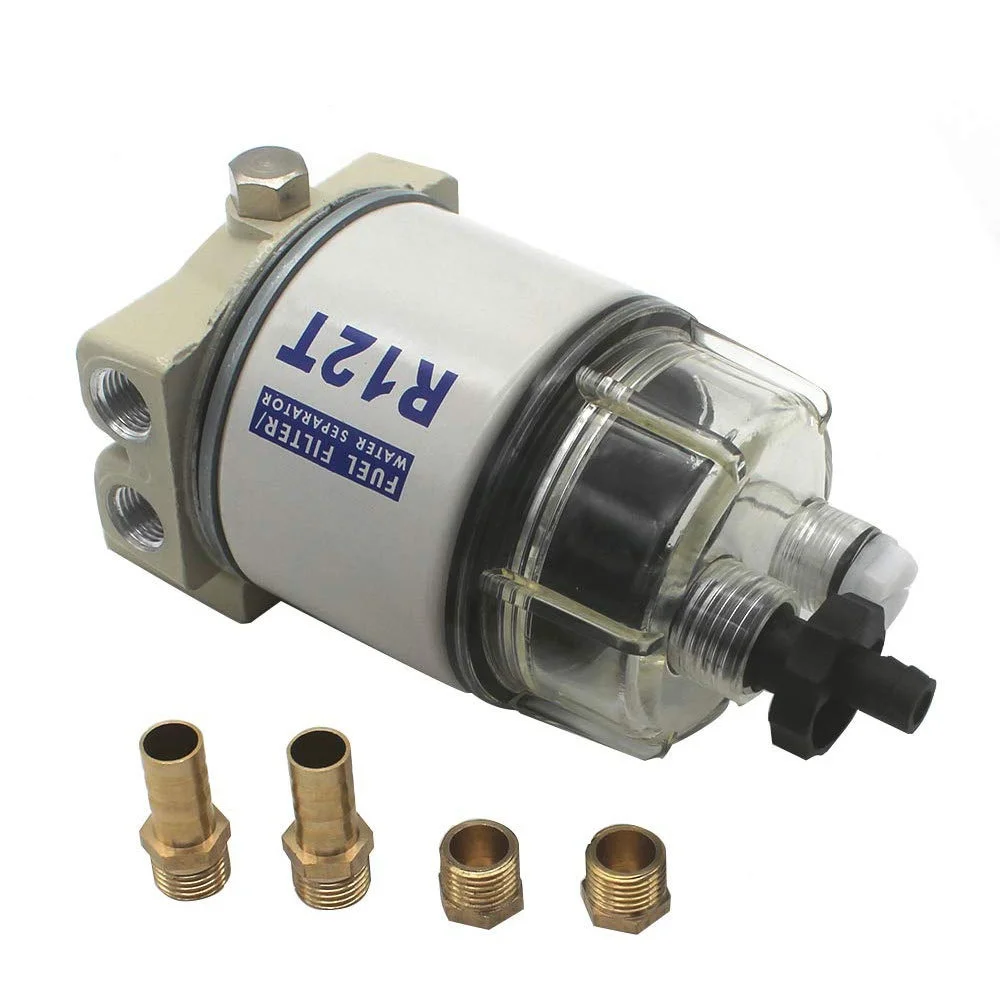 R12T Fuel Filter Water Separator Complete Kit-Marine SPIN-ON R12T Filter Replaces S3240 120AT NPT ZG1/4-19 Fit 3/8 Inch NPT fuel filter,fuel filter water separator
