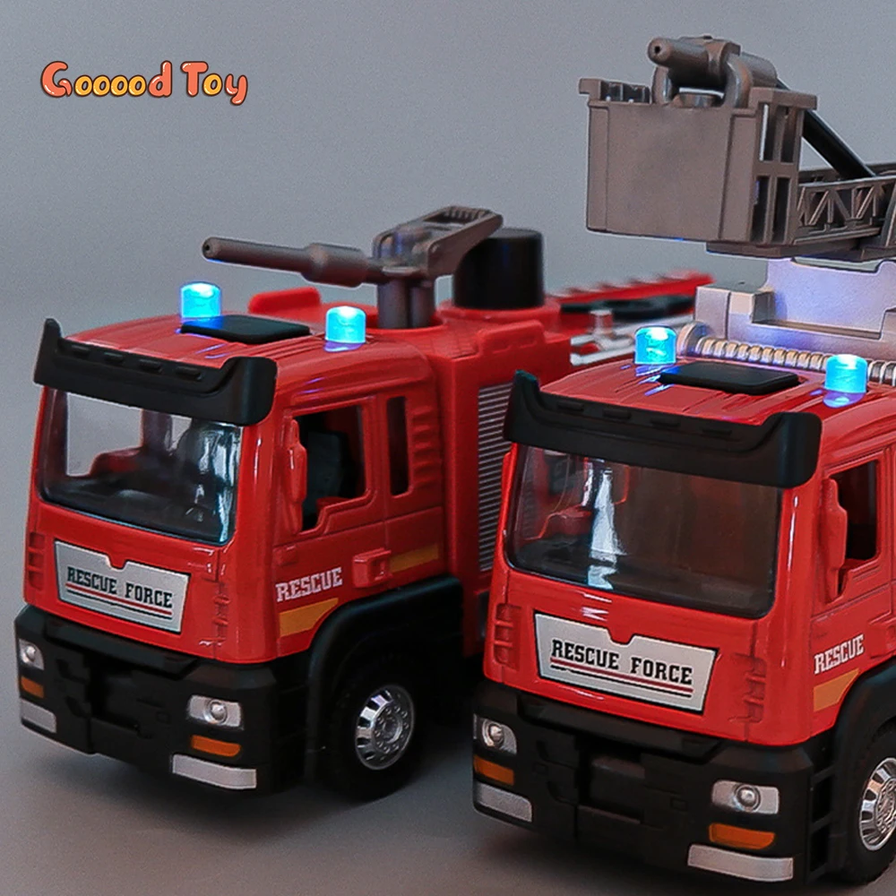 

Fire Truck Models Car Diecast Cars Model Spray Water Sprinkler Ladder Truck Fireman Cars and Trucks Kids Children Toys for Boys