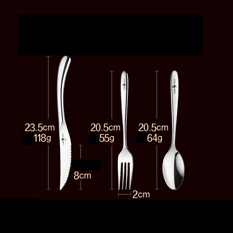 Cutlery Set 12 Pcs LFGB Certificate 316 Stainless Steel Steak Cutlery Set Ultra Sharp Dinner Knife Fork Spoon Tableware Flatware Family Gift