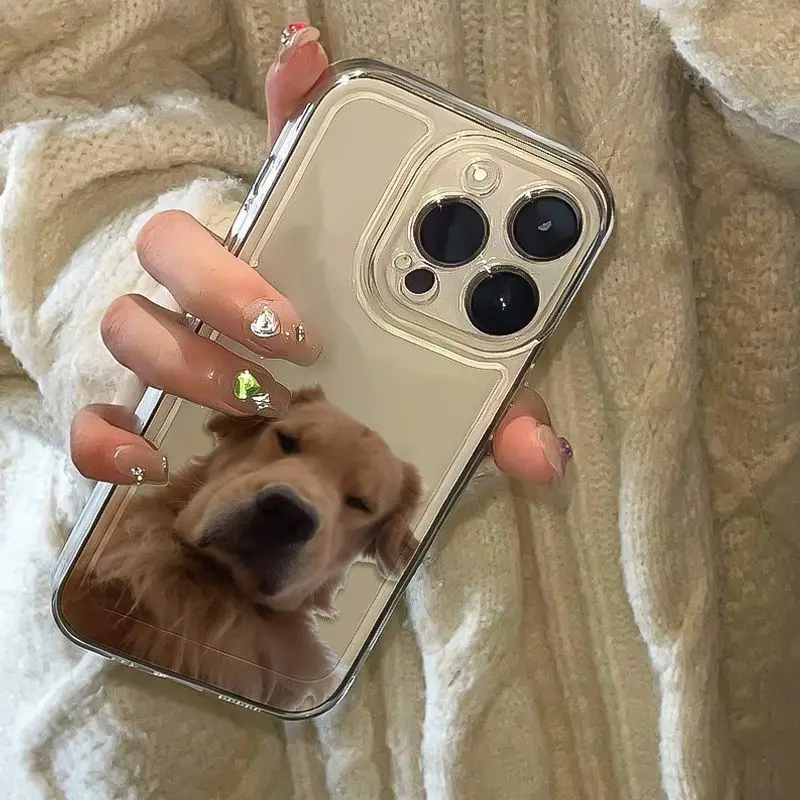 Funny Golden Retriever Clear Phone Case For iPhone 16 15 11 12 14 13 Pro Max Mini X XSMax XR 7 8 Plus SE4 16e Silica Cover Funda 3