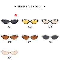 Lunettes de soleil ovales à petite monture pour femmes, nouveau Style rétro, Sexy, marron, tendance, nuances décoratives 4