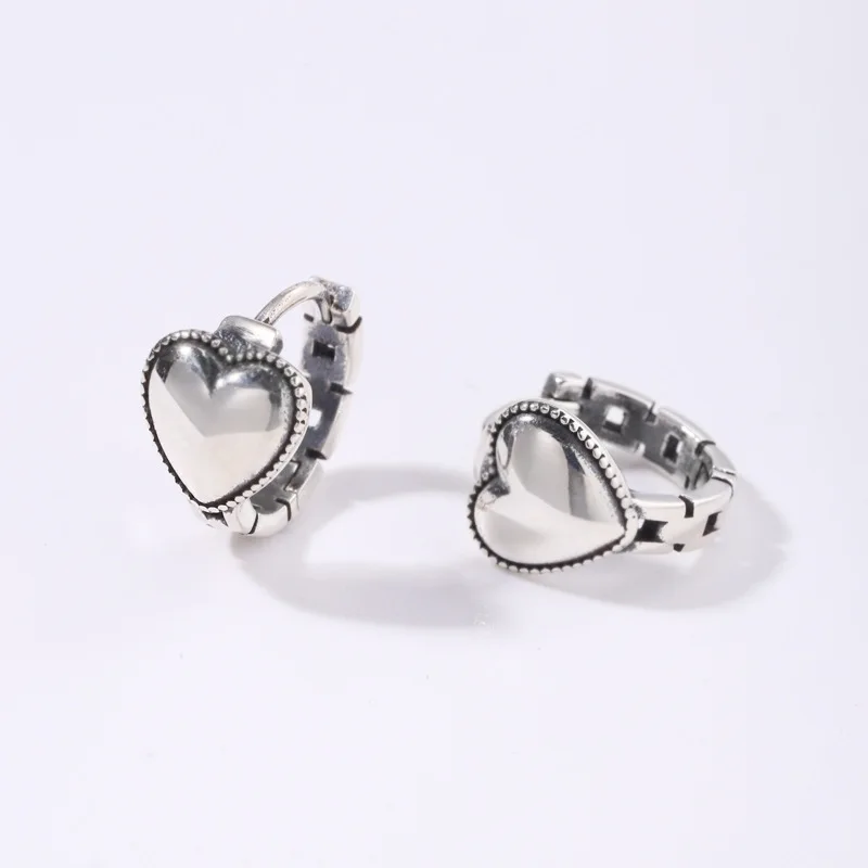 925 Sterling Silver Heart Ring Earrings For Women Wedding Luxury Piercing Jewelry Friends Gift Cheap Things With Free Shipping