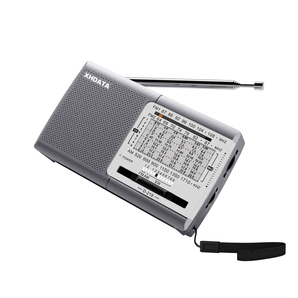 Radio Portable AM FM - GOTOTOP - Compacte - Haut-parleur 5W - Tuner FM/AM - Couleur Gris Argenté