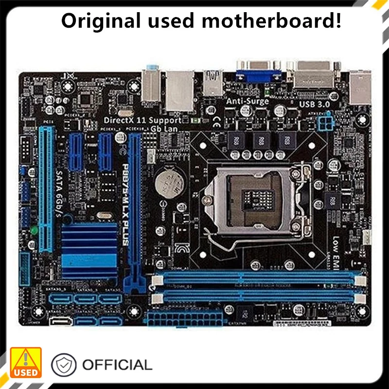 

For P8B75-M LX PLUS Computer Motherboard LGA 1155 DDR3 For Intel B75 P8B75 Desktop Mainboard SATA II PCI-E X16 Used