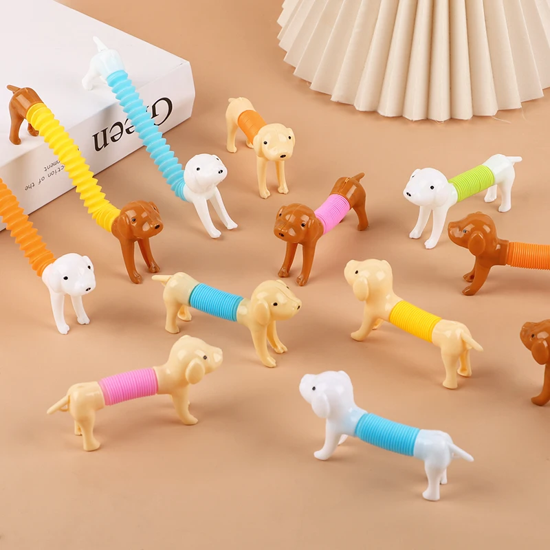 12-36Pcs Stretchable Dog Toy Kids Birthday Party Favors Pinata Filler School Rewards Telescoping Animal Sensory Squeeze​ Pet Toy