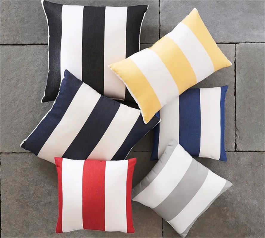 

Polyester Cushion Cover 45x45cm Pillow Case Striped Pattern Decorative Sofa Bedroom Car Housse De Coussin