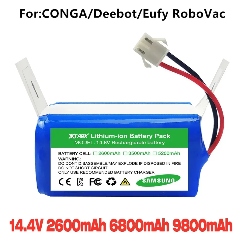 

2022 NEW Li-ion Battery 14.4V 5200mAh for Conga Excellence 990 Ecovacs Deebot N79 N79S DN622, Eufy Robovac 11 11S 12 15C 15S 35C