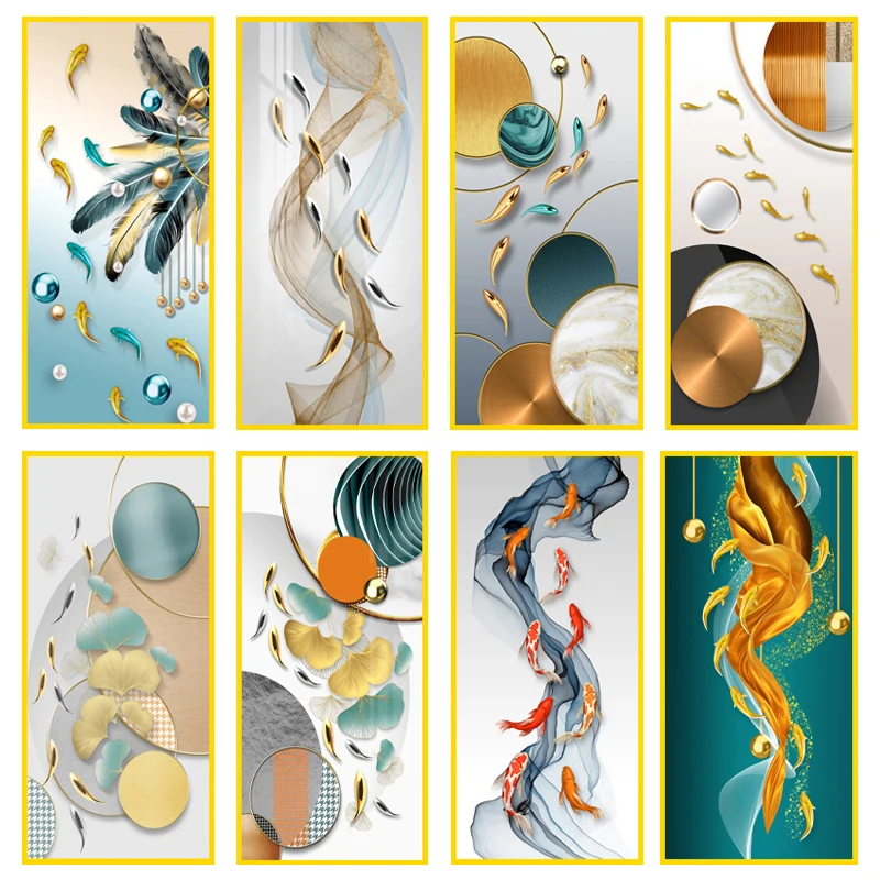 Art glass decorative painting light luxury Changhong glass screen partition stainless steel screen