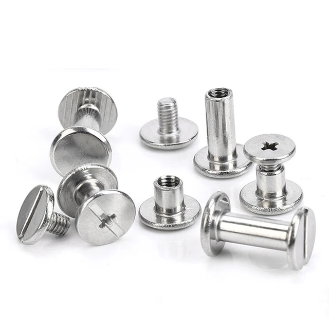 10pcs 1/4 Metal Solid Chicago Screws Studs Leather Repair Screw Post  Fasteners