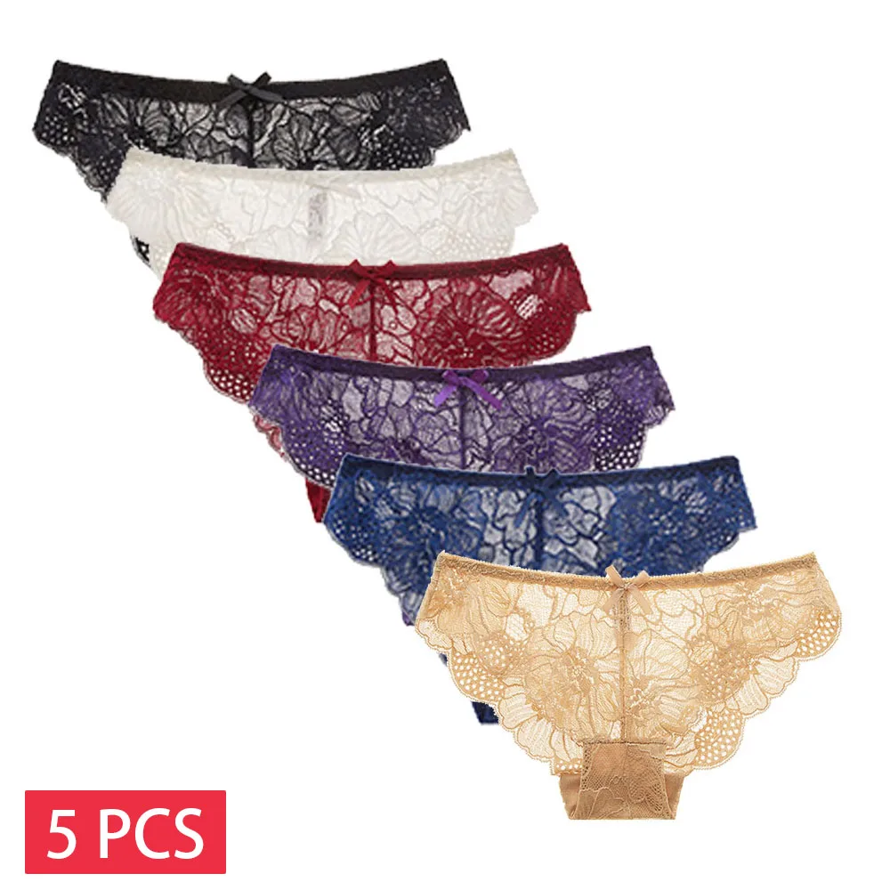 3 Pieces Women Artsy Flower Lace High Waist Underwear main image 0