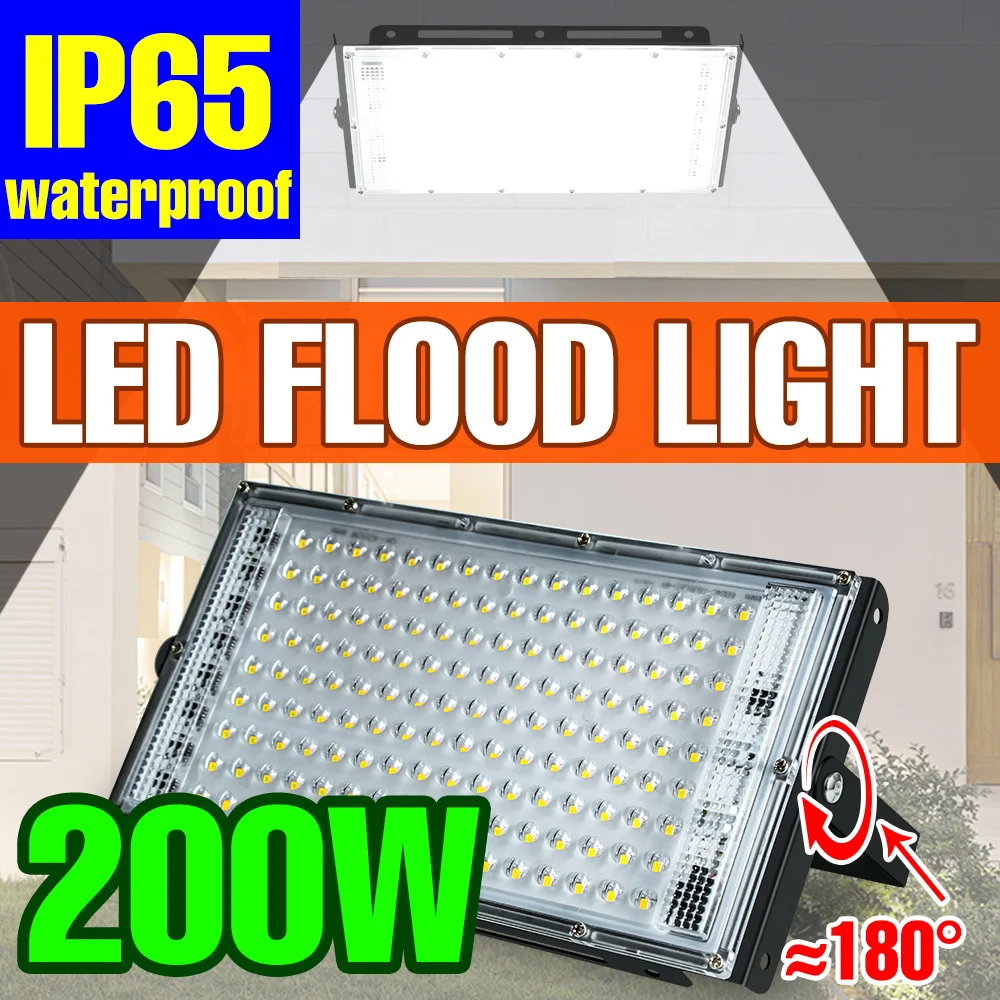 Garden LED Floodlight 200W Spotlight Outdoor Wall Lamp IP65 Waterproof Flood Light Ultra Bright Street Lamp Landscape Lighting ландшафтный светильник maytoni wall street o010fl 01b