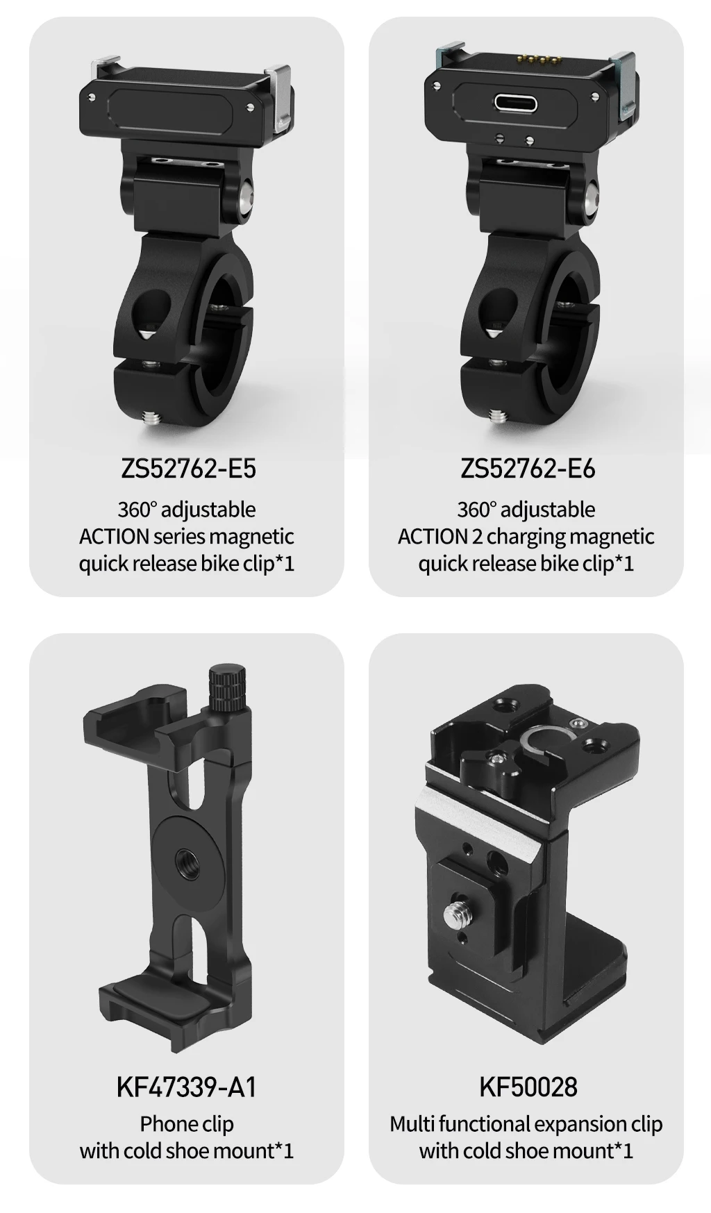 Magnetischer Kaltschuh-Adapter mit Schnellverschluss 360° ° Dämpfung einstellbar 1/4 Zoll für DJI Osmo Action 5Pro 4 3 2 Kamera-Fahrradlenkerhalterung – Detail 37