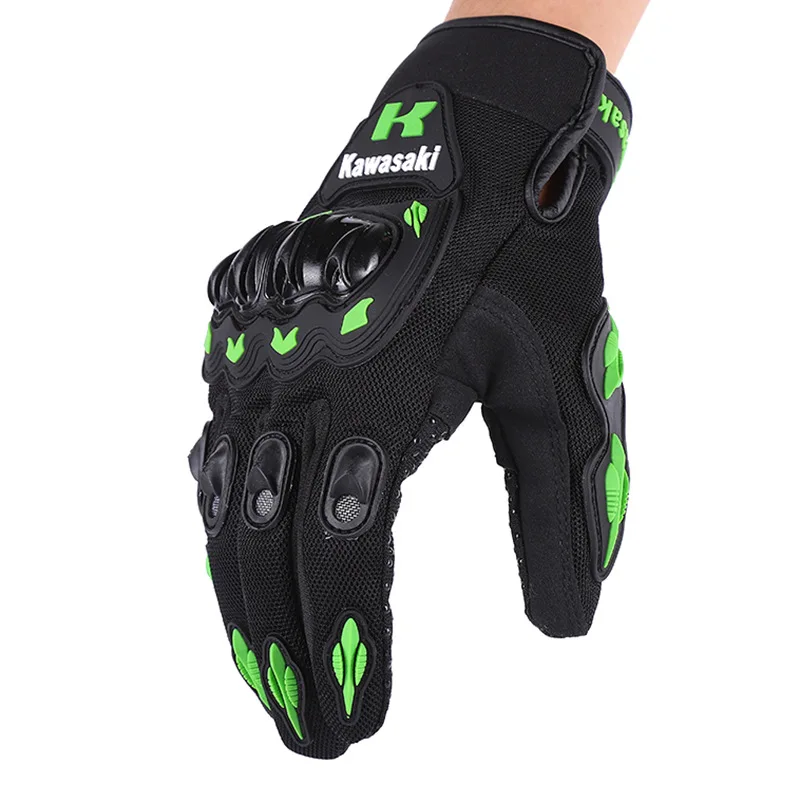 Kawasaki Breathable Full Finger Motorcycle Gloves Non-slip Wear-resistant Motocross Racing Gloves Moto Biker Gloves 3