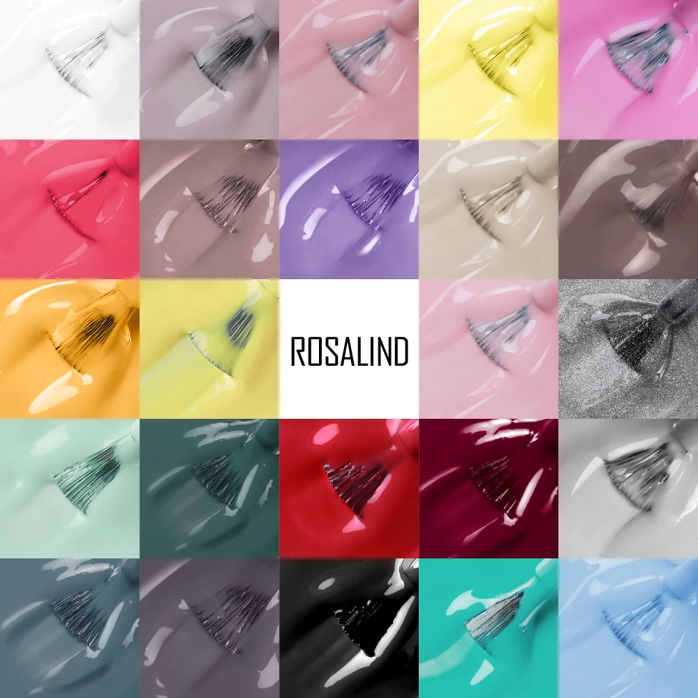 ROSALIND Nail Polish Set Nail Art Decorations Hybrid Varnish Semi Permanent Manicure Nail Salon Supplies Base Top Nail Gel Kit 4
