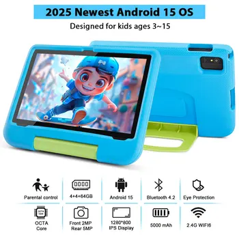 ANRY Tablet per bambini da 10.1 pollici 2025 5000Mah Octa-Core 4GB + 4GB Espandi RAM 64GB ROM CPU A523 Learning Education Tavolette per bambini 1