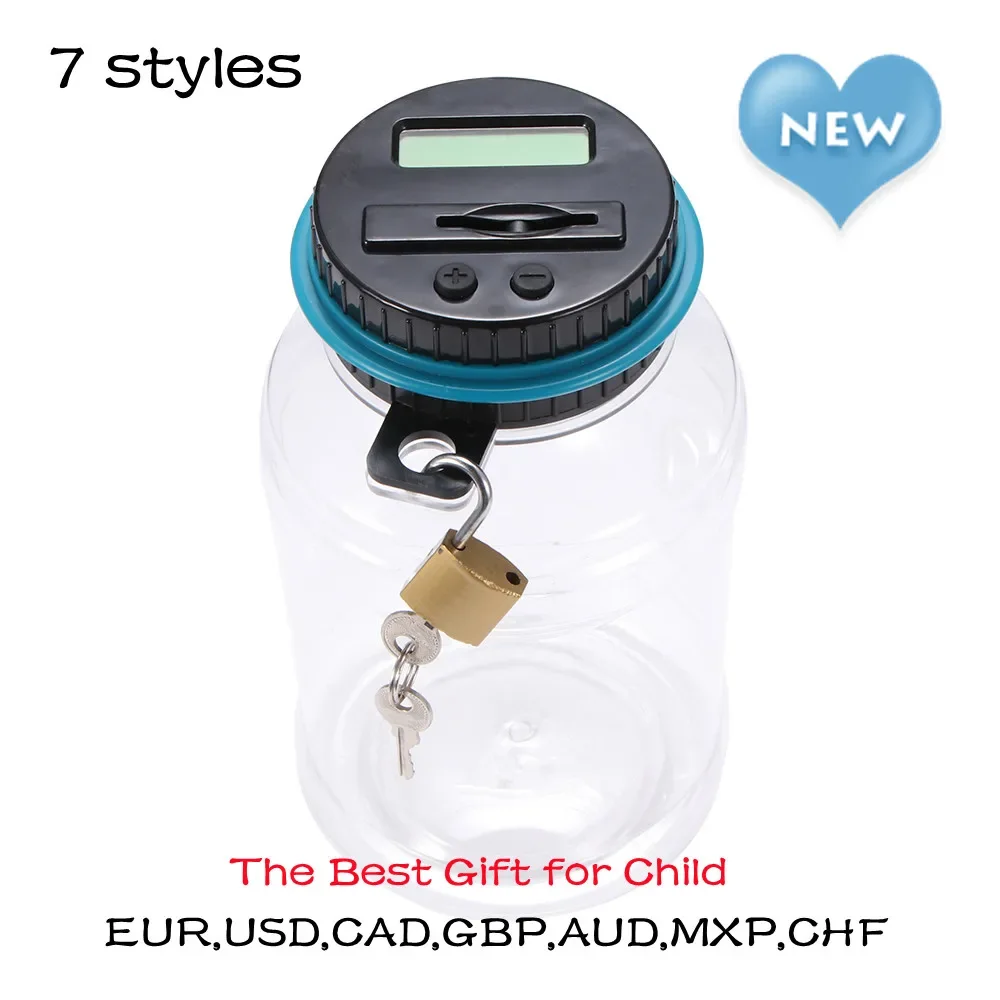Piggy Bank Counter Coin Electronic Digital Lcd Counting Coin Money Saving Box Jar Coins Storage Box for Euro CHF Money,digital piggy bank,electronic piggy bank,piggy bank,coin bank,coin saver,coin holder