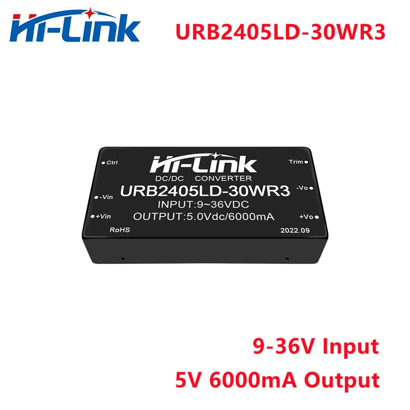 New Hot Sale 30W DC/DC Switching Power Supply Module 24V to 5V 6A URB2405LD-30WR3 Output Isolated Converter In stock