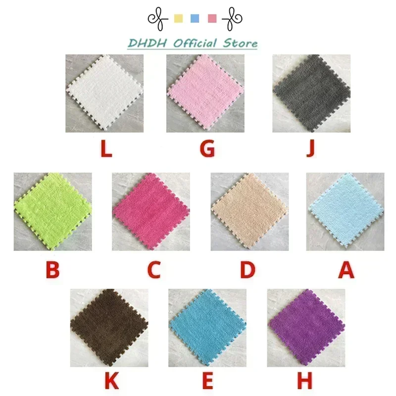 1-20 Piece Baby Plush Floor Mat Eva Interlocking Baby Thickened Carpet Foam Puzzle Kids Activity Floor Mats for Room Living Room 6
