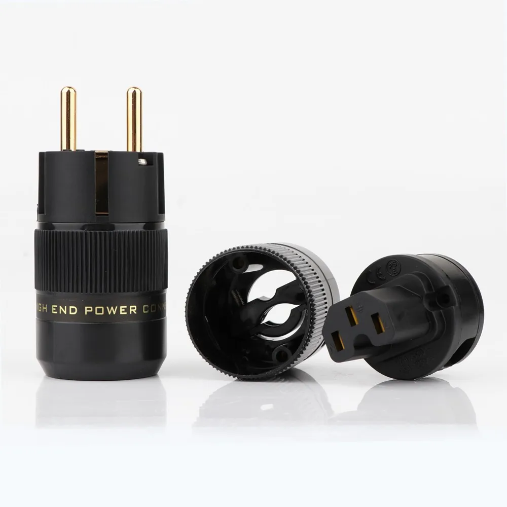 Krell Power EU Schuko Versione 24k Placcato Oro Spina Di Alimentazione Schuko Spina Di Alimentazione Audio Presa Di Alimentazione HIFI