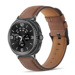 Crazy Horse Leather Strap for Smartwatch - Premium Correa Accessories Bracelet Band (Coffee 02)