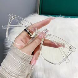 Stylish Retro Square Myopia Glasses (Transparent)