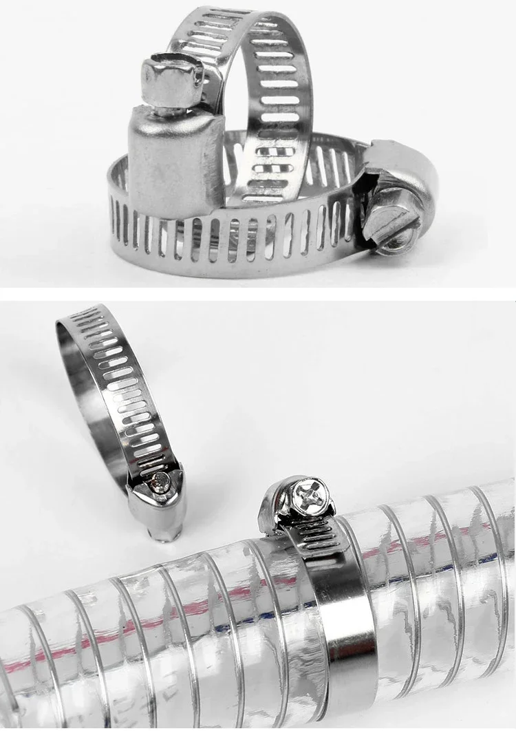 Description Picture 4 of item5Pcs 8mm ~ 120mm Stainless Steel Drive Hose Clamps Adjustable Tri Gear Worm Fuel Tube Water Pipe  Fixed Clip Spring Cramps