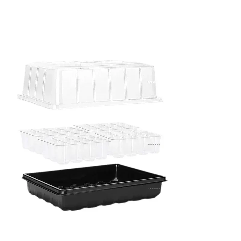 Seed Starter Tray Seedling Tray 1/3pc 24/48 Holes Seedling Box Flower Pots Sprouting Box Planting Incubator Gardening With Transparent Lid