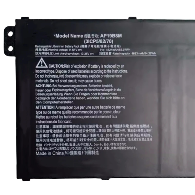 Bateria Ap19b8m para Acer N19h3 Swift Sf31353-59zb Sf314-511-54zk Sf314-59 Travelmate p4 Tmp414-51 Tmp414-51g-55xz P614p-52 - Imagem 3