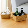 Wicker Storage Basket Picnic Basket Woven Laundry Basket Sundries Organizer Kitchen Fruit Organizer Seaweed Box cesta decorativa 6