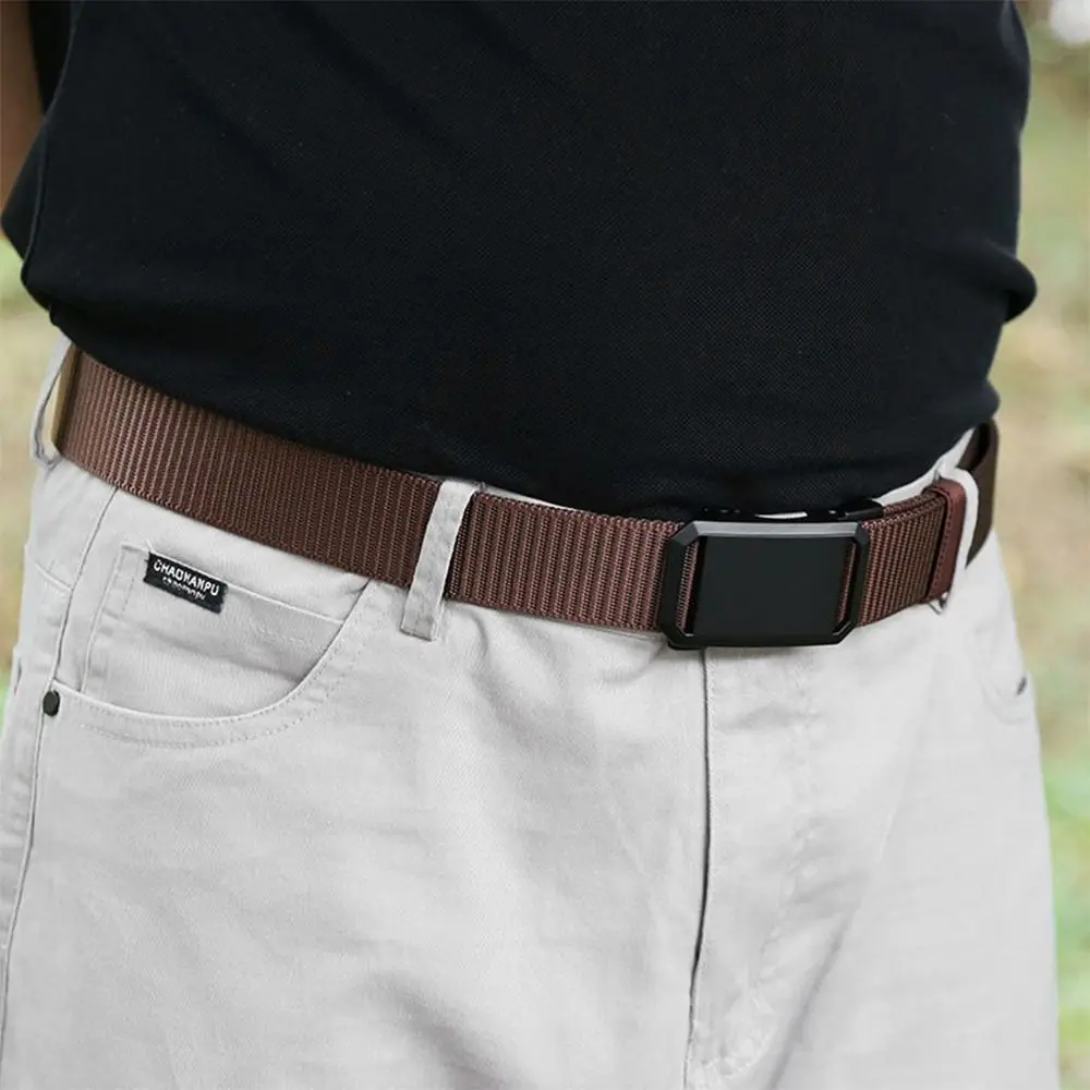 

Nylon Men's Ratchet Web Belt Classic No Holes 1.3 inch Invisible Belt for Men Casual Accessories for Every Occasion for Jeans