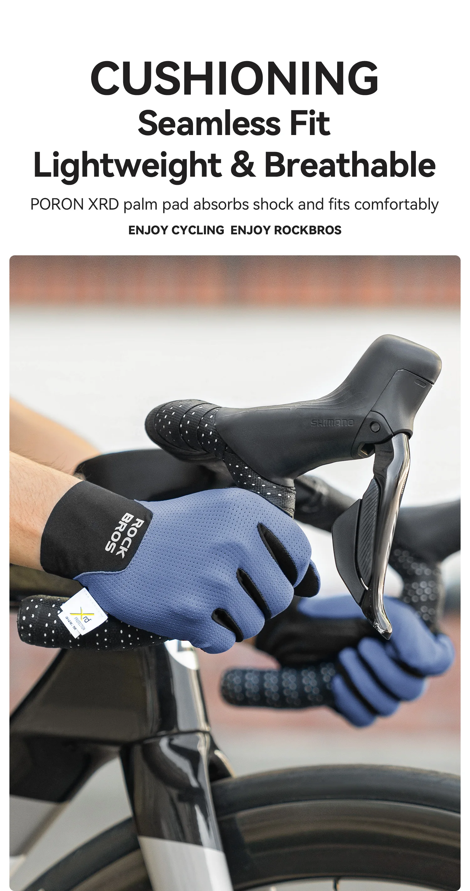 ROCKBROS Fahrradhandschuhe Vollfinger-Touchscreen Männer Frauen Frühling Herbst Fahrradhandschuhe Dämpfung Atmungsaktive Handschuhe Motorrad – Detail 1