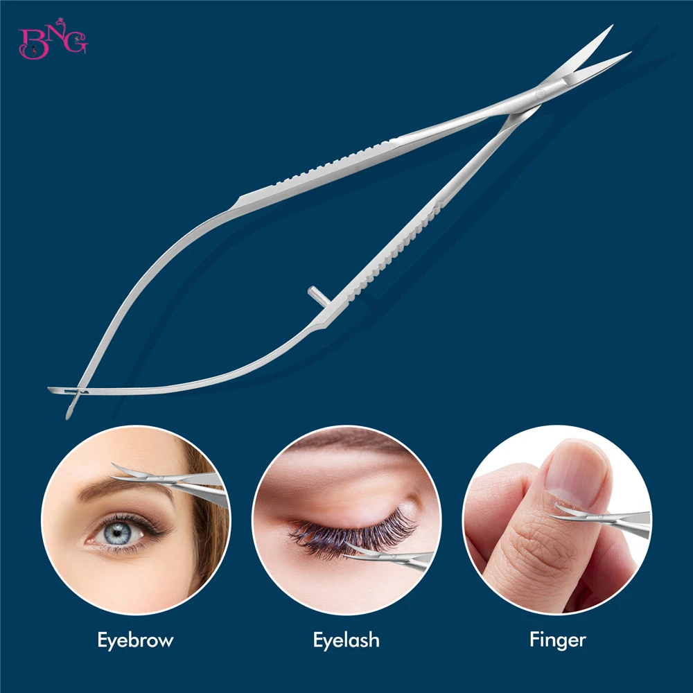 Stainless Steel Eyebrow Makeup Scissor Trimmer Special Bending Scissors Make Up Beauty Tool Straight Curved Cuticle Remove 4