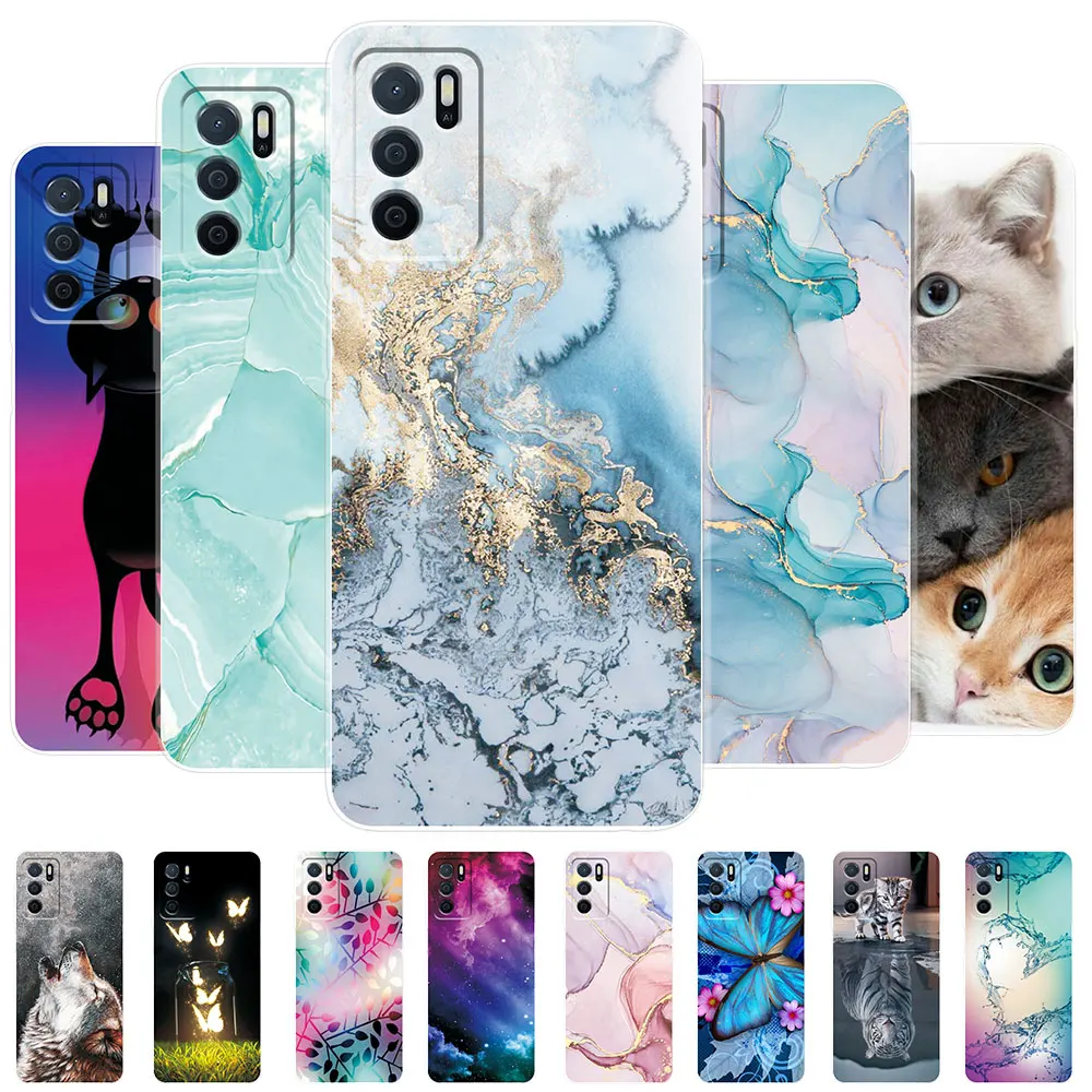Per Oppo A54S Custodia A54S Cph2273 Custodia Per Telefono Trasparente In Marmo Di Lusso Per Oppo A54S A 54 S Cover Antiurto Paraurti Posteriore In Sil