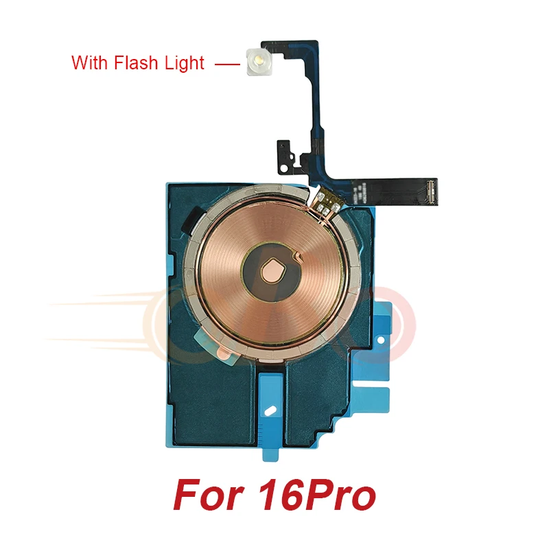 Universal Wireless Charging Coil Sticker with Flashlight and Flex Cable - Enhanced Charger Repair Accessory