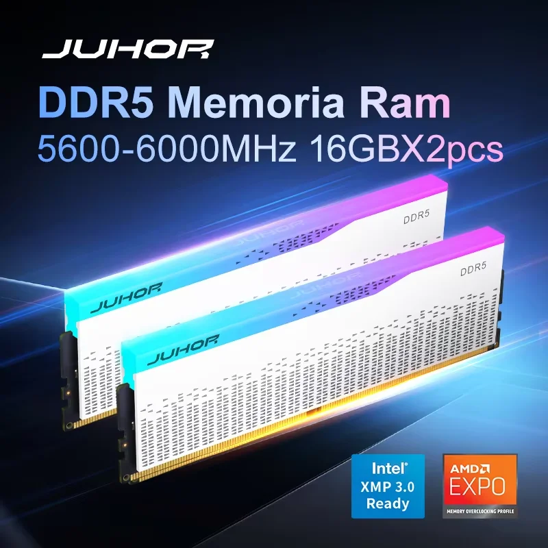 JUHOR Desktop Memory RGB DDR5 16GBX2 6000MHz 5600MHz Dimm