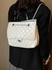Fashion Diamond Lattice Backpacks for Women Solid Color All-Match Chains Two Shoulder Bag Student Commuter Handbags 2